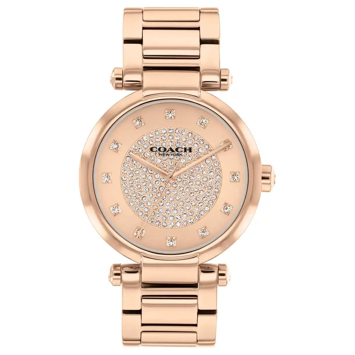 

COACH Женские наручные часы Cary, кварцевый механизм, ремешок из нержавеющей стали, диаметр циферблата 39 мм, розовое золото