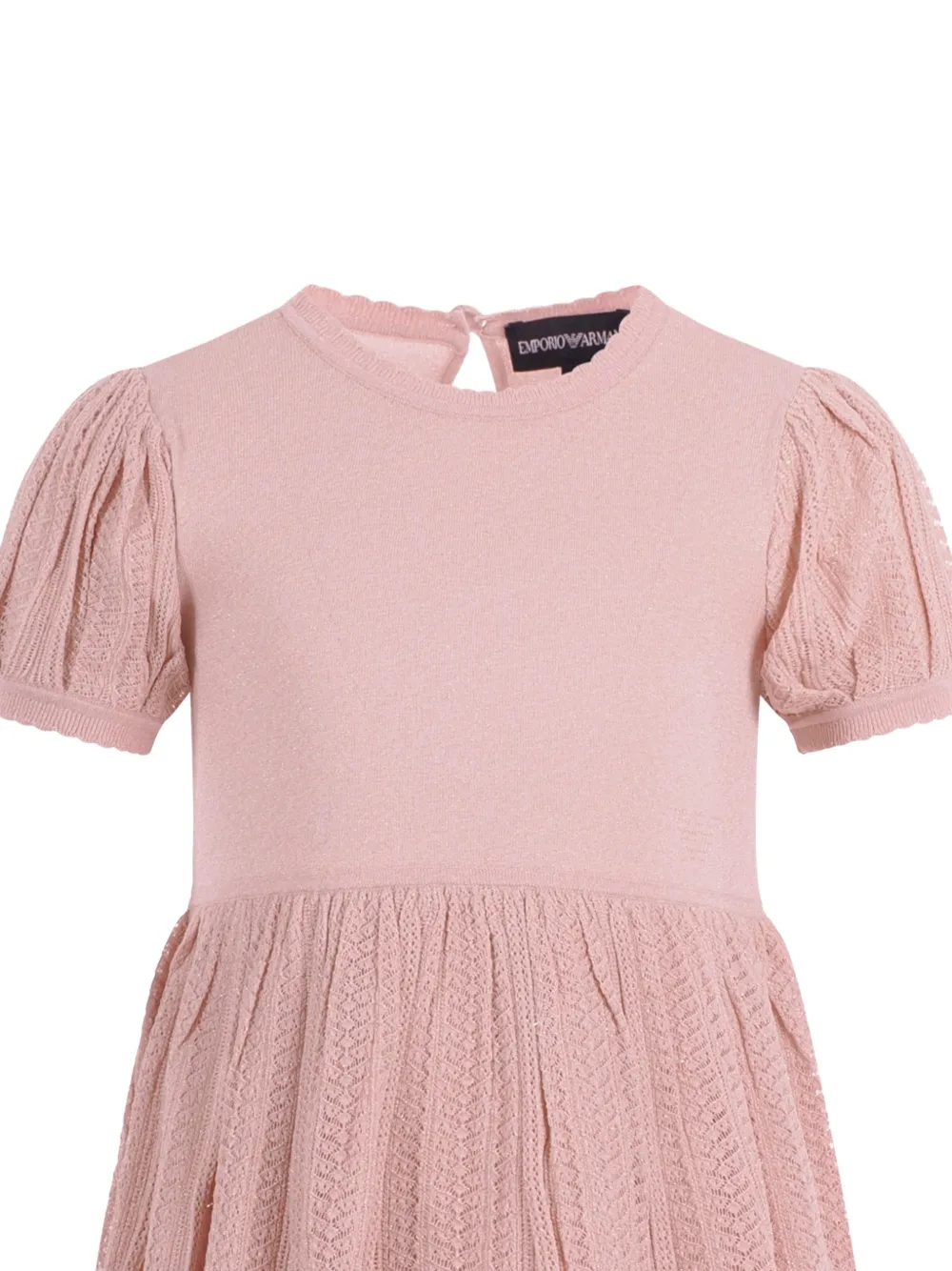 Трикотажное платье с объемными рукавами Emporio Armani Kids, розовый — фото 3