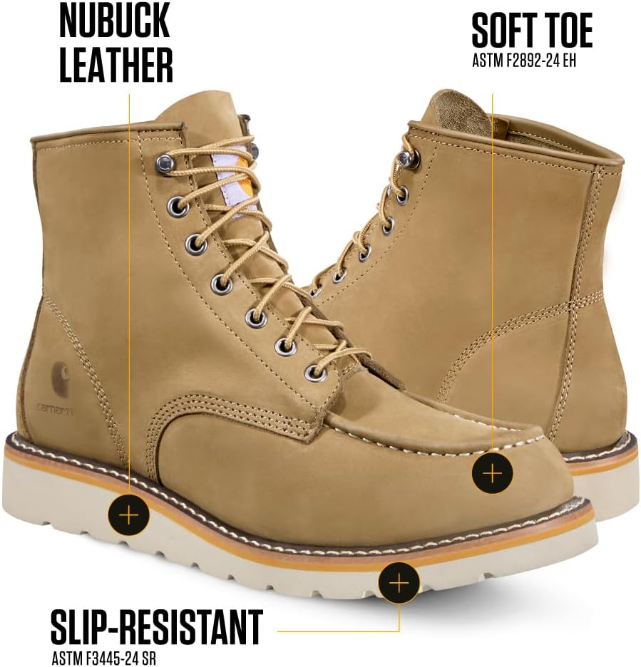 Ботинки Carhartt унисекс-взрослые мужские 6-дюймовые с мок-носком на танкетке, Coyote — фото 3