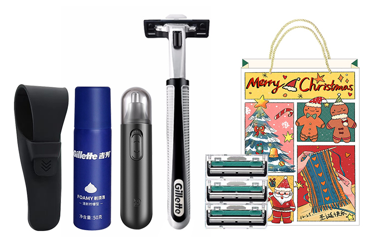 Подарочный набор для бритья Gillette: бритвенный станок + сменная кассета + пена для бритья + триммер — фото 3