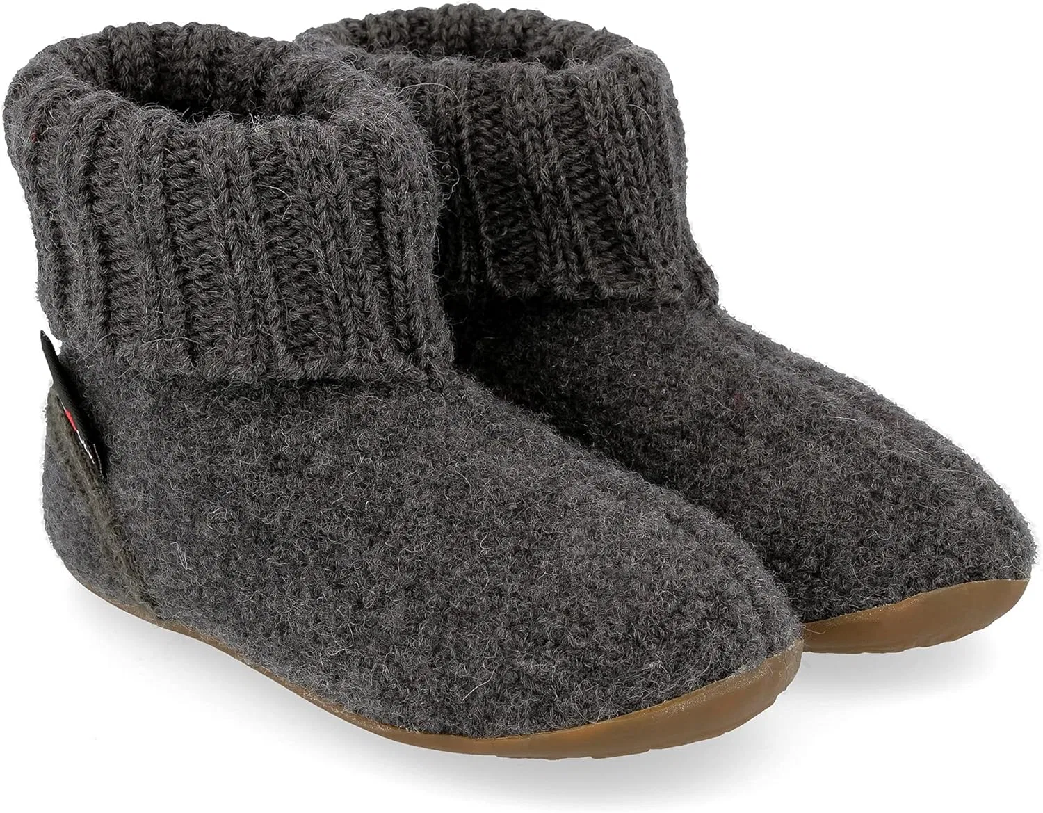 HAFLINGER Everest Karlo Тапочки с воротником и резиновой подошвой TPR, Charcoal — фото 4