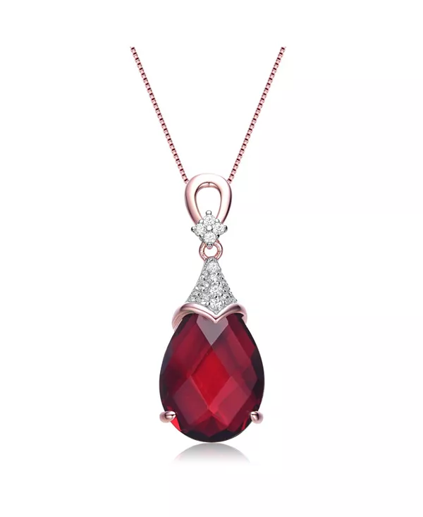 

Колье-Капля из стерлингового серебра 18 карат с покрытием из розового золота и цветными кубическими цирконами Genevive, red