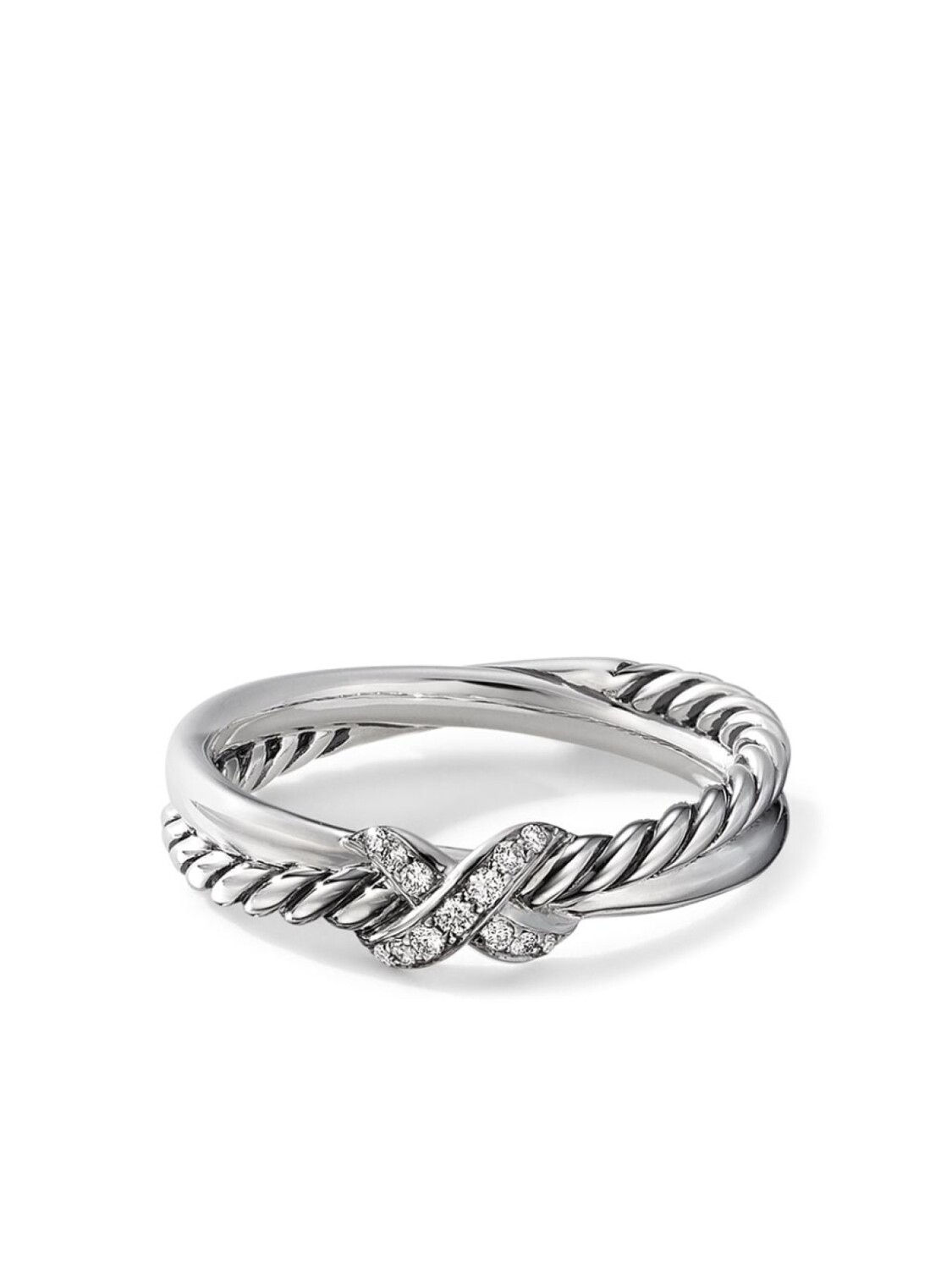

Серебряное кольцо Petite X с бриллиантами David Yurman, серебряный