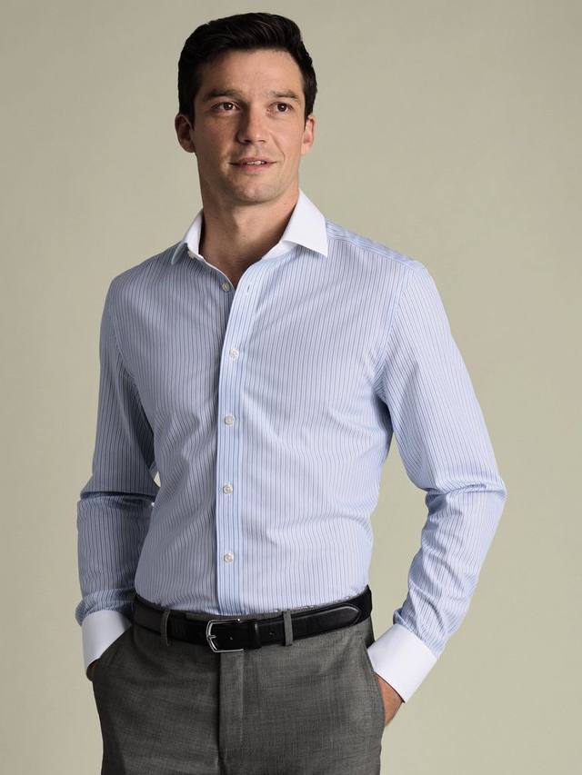 

Рубашка Winchester Cotton Stripe с длинными рукавами и воротником Charles Tyrwhitt