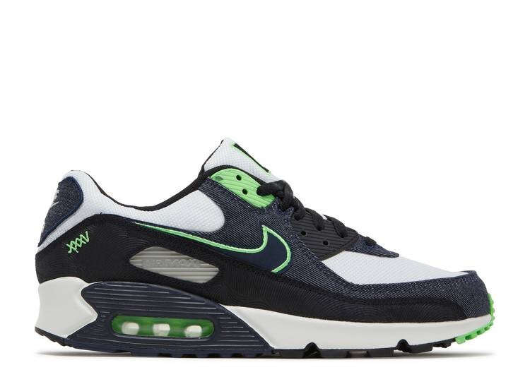 

Кроссовки Nike AIR MAX 90 SE 'BLACK SCREAM GREEN', черный (размер RU 42)