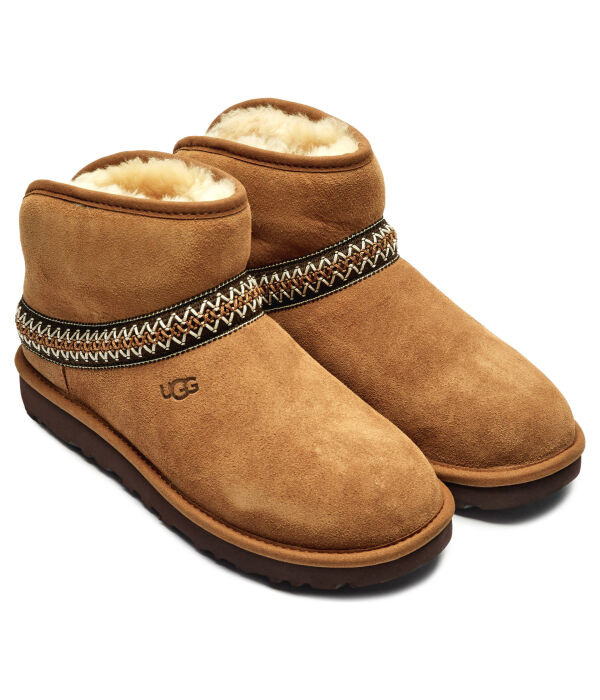 Ботинки женские UGG кожаные зимние, коричневый — фото 3