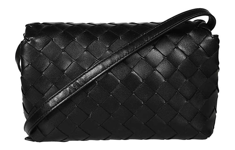 Bottega Veneta Кожаная сумка через плечо женская черная — фото 3