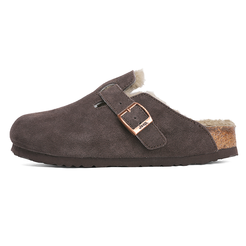 

Jeep Закрытые тапочки унисекс - темно-коричневый-серый мех, цвет Dark Brown-Gray Fur