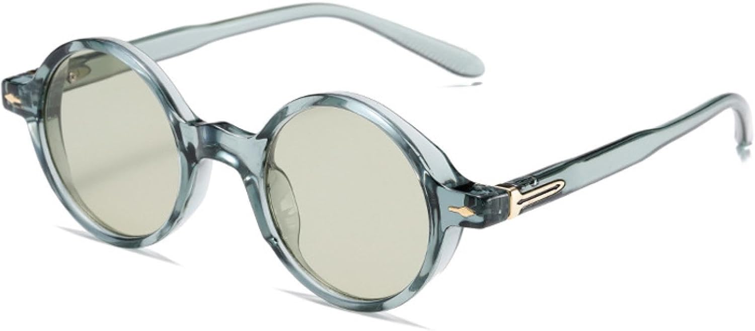 

Модные панк-солнцезащитные очки для женщин, круглые, винтажные, с заклепками; мужские сине-зеленые солнцезащитные очки с защитой от УФ-излучения UV400 VVTWSSW, Light Green Green