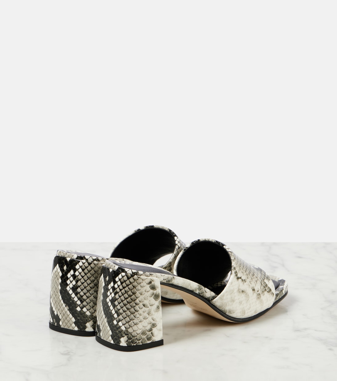Мюли Lena 70 из кожи с эффектом змеи Jimmy Choo, Roccia — фото 3