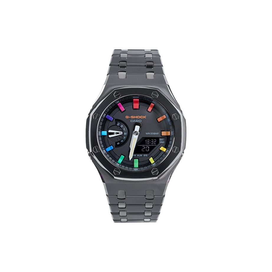 

CASIO Часы Unisex Liquid Crystal/Analog Dual Display Series 48.5mm Black Watch, Rainbow Epoch Sandblasting Gun