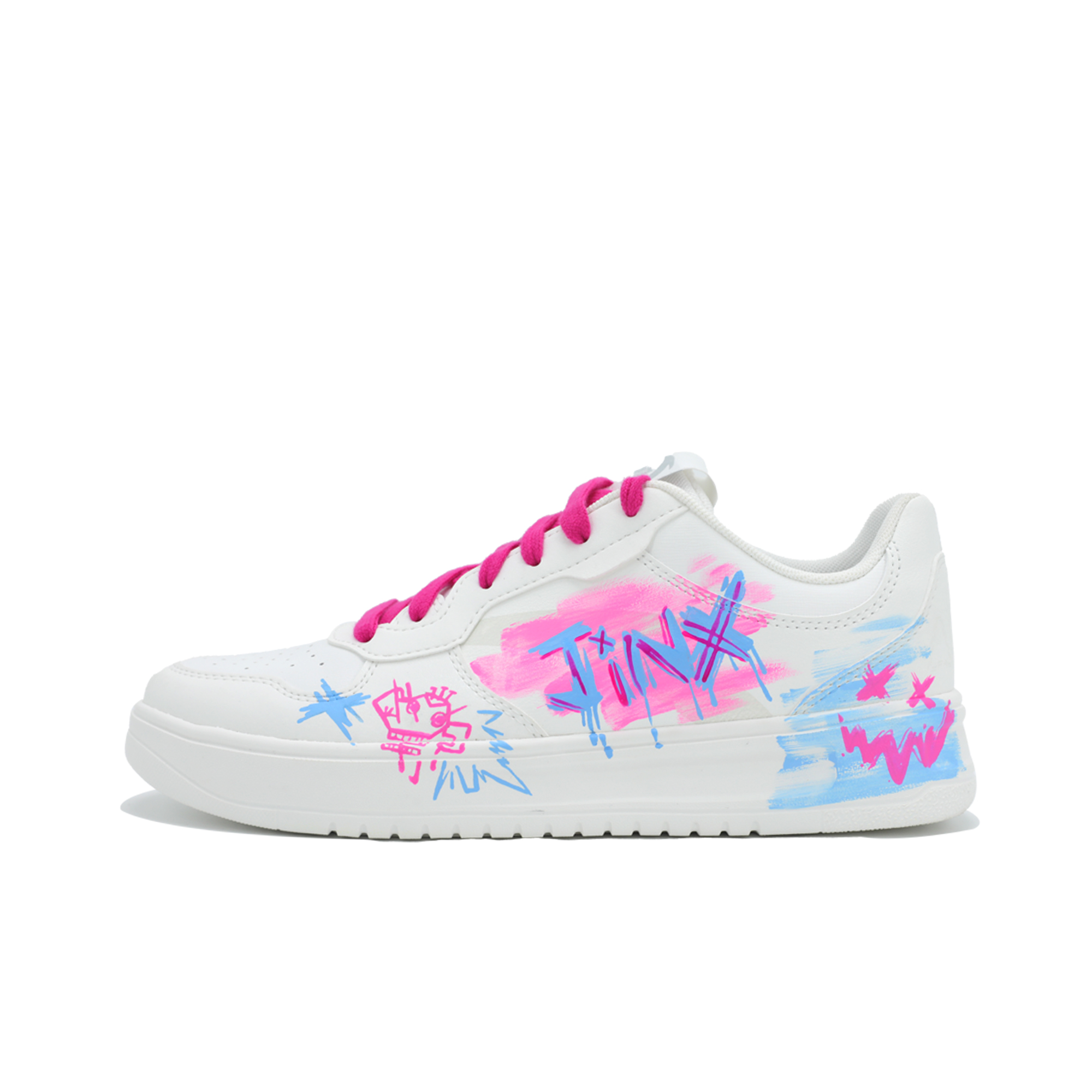 

расслабленные нескользящие, устойчивые к истиранию, легкие низкие скейтерские кроссовки unisex ANTA, белый синий розовый