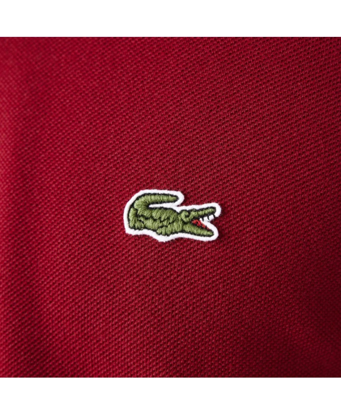 Рубашка-Поло с ребристым воротником, бордового цвета. Lacoste, красный — фото 2