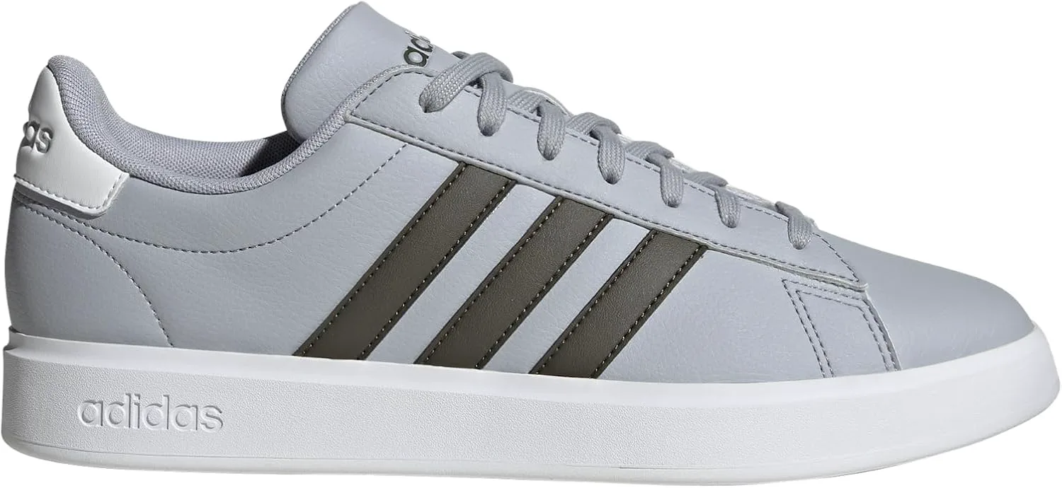 Мужские кроссовки Adidas Grand Court 2.0, серебристый/оливковый/белый — фото 2