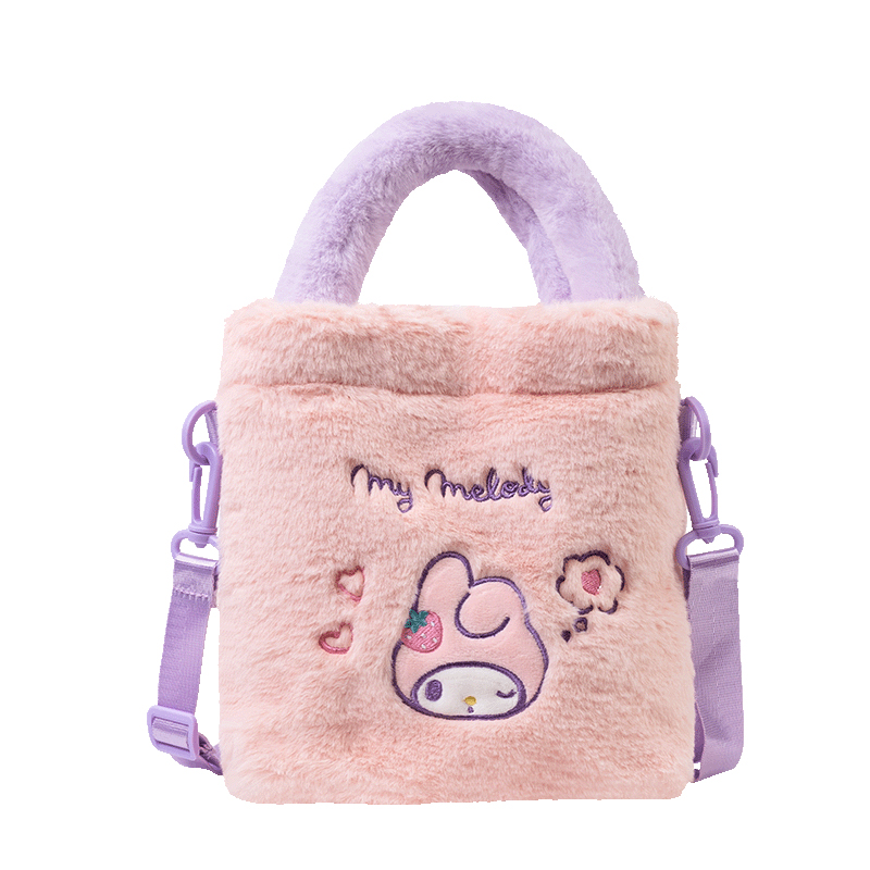 

Маленькая женская сумка через плечо Hello Kitty из полиэстера, разноцветная Sanrio, my melody plush bandeau handheld small crossbody bag
