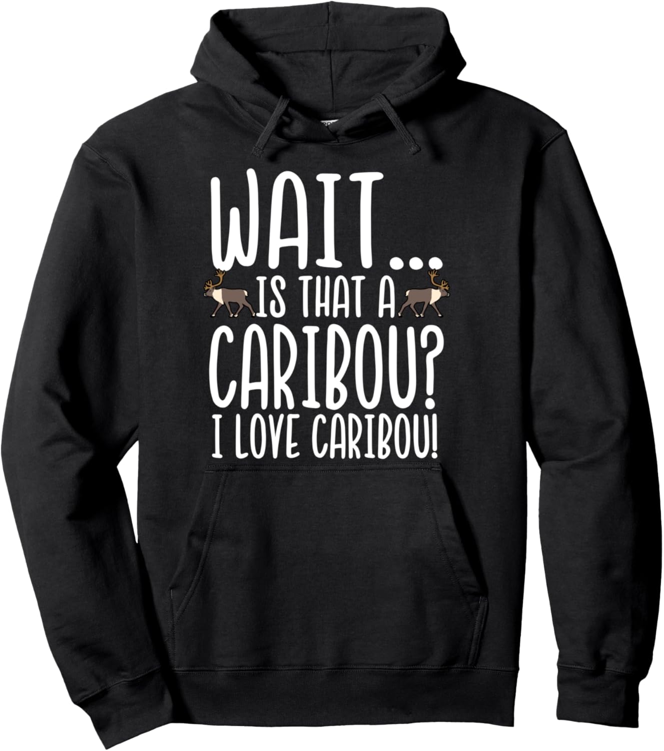 

Забавная толстовка с надписью «Я люблю северных оленей», черная Cute Caribou Apparel