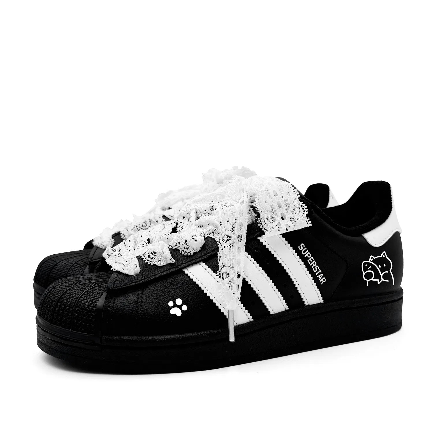 Детские кроссовки для скейтбординга Adidas Originals Superstar 2 черные — фото 4