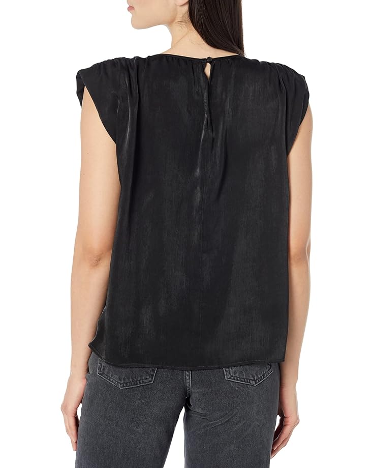 

Топ DKNY Sleeveless Shoulder Pad Satin Shell Top, черный