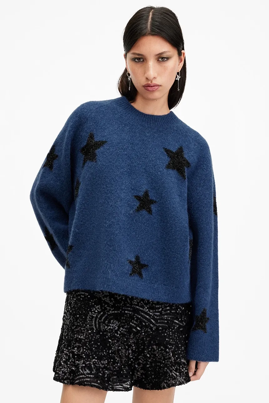 

STARLET шерстяной свитер AllSaints, темно-синий