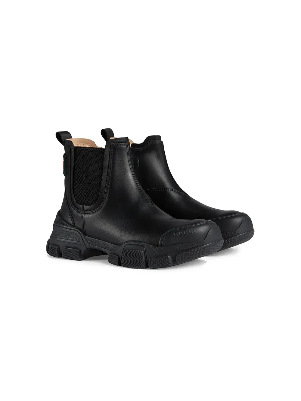 Ботинки до щиколотки с нашивкой с логотипом Gucci Kids, черный