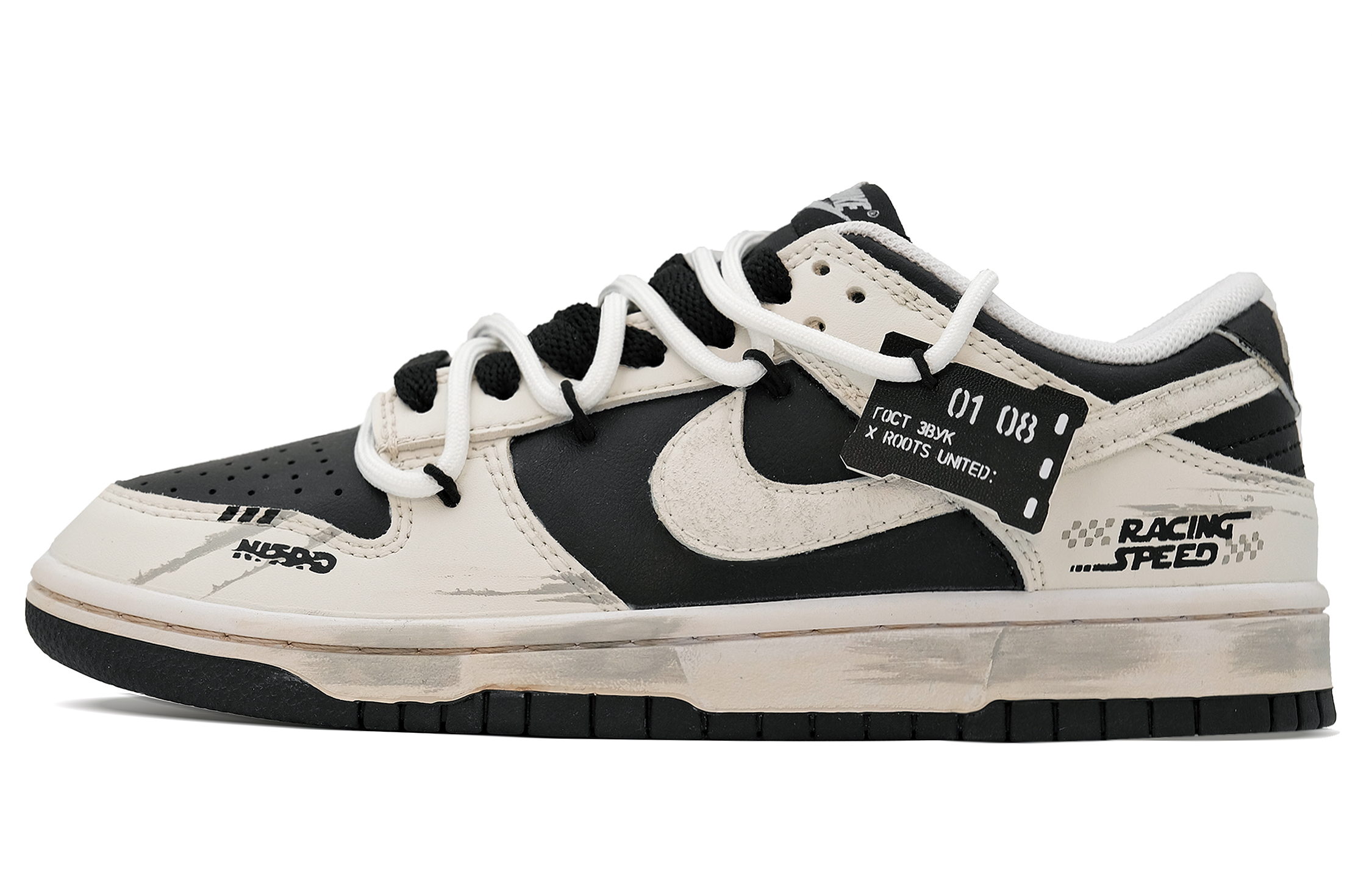 

Nike Кроссовки для скейтбординга Dunk Low Top, мужские, черно-белые