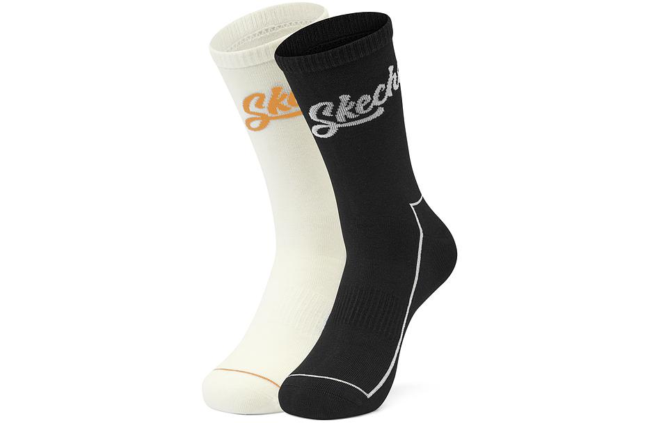 

Разноцветные гольфы унисекс 2 пары Skechers, 2 пары (экрю/черный/028J)