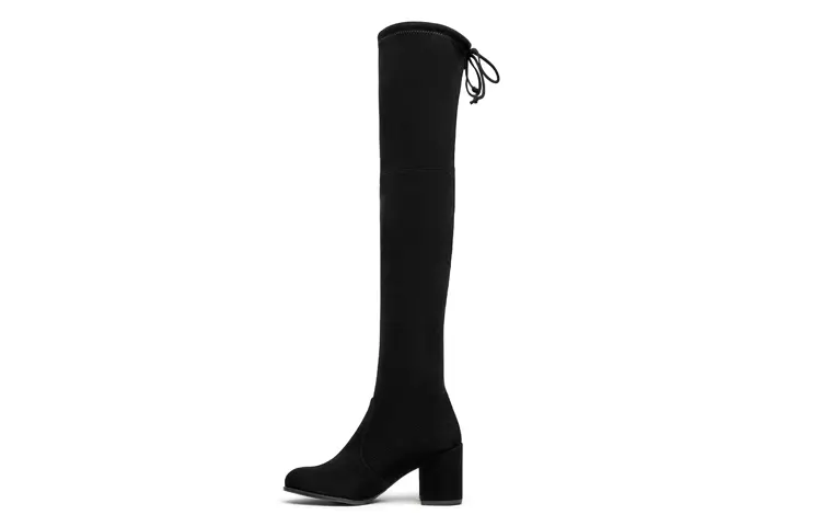 Сапоги-ботфорты женские Stuart Weitzman на блочном каблуке, черный