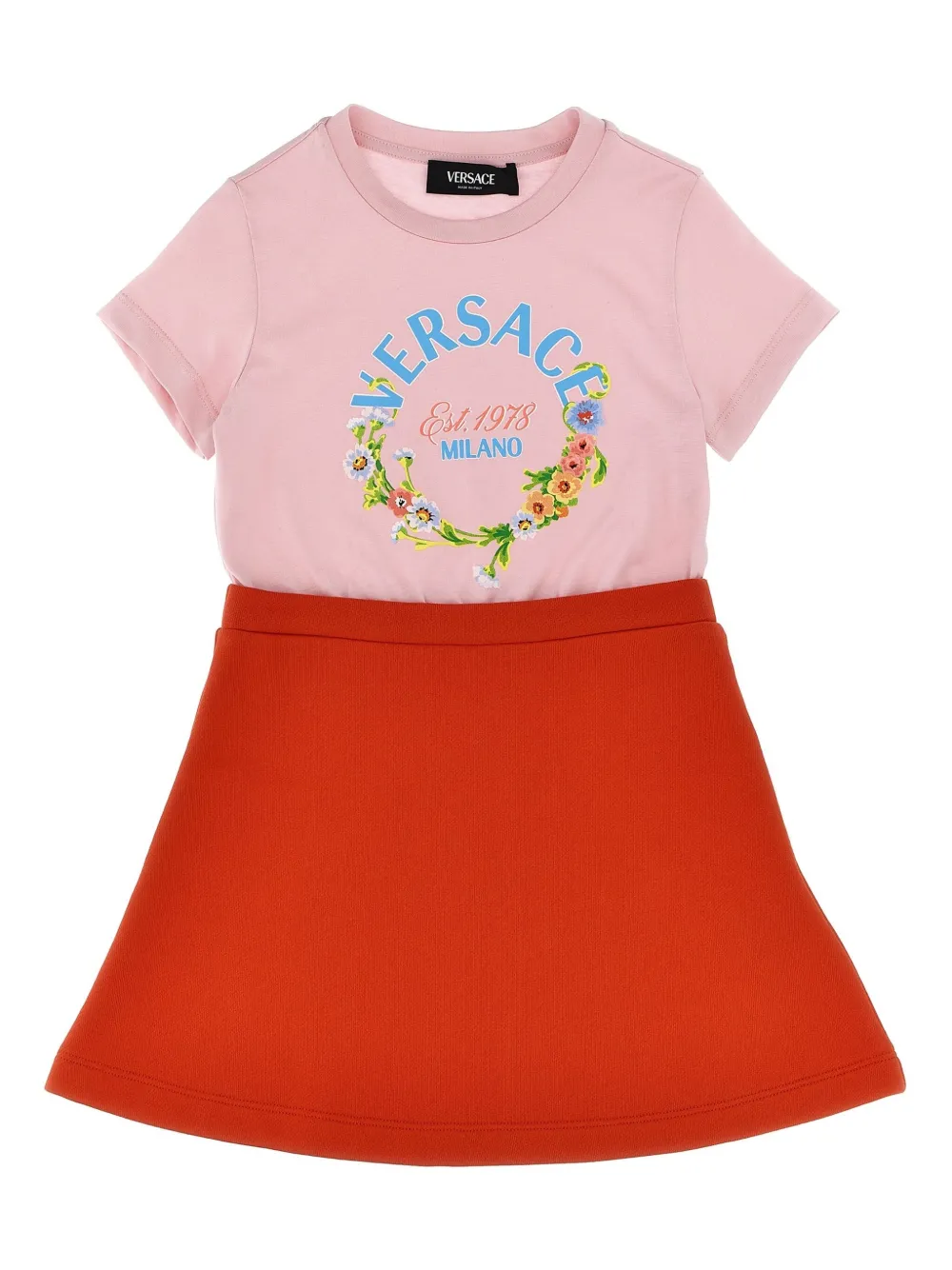 

Платье с логотипом Versace Kids, розовый