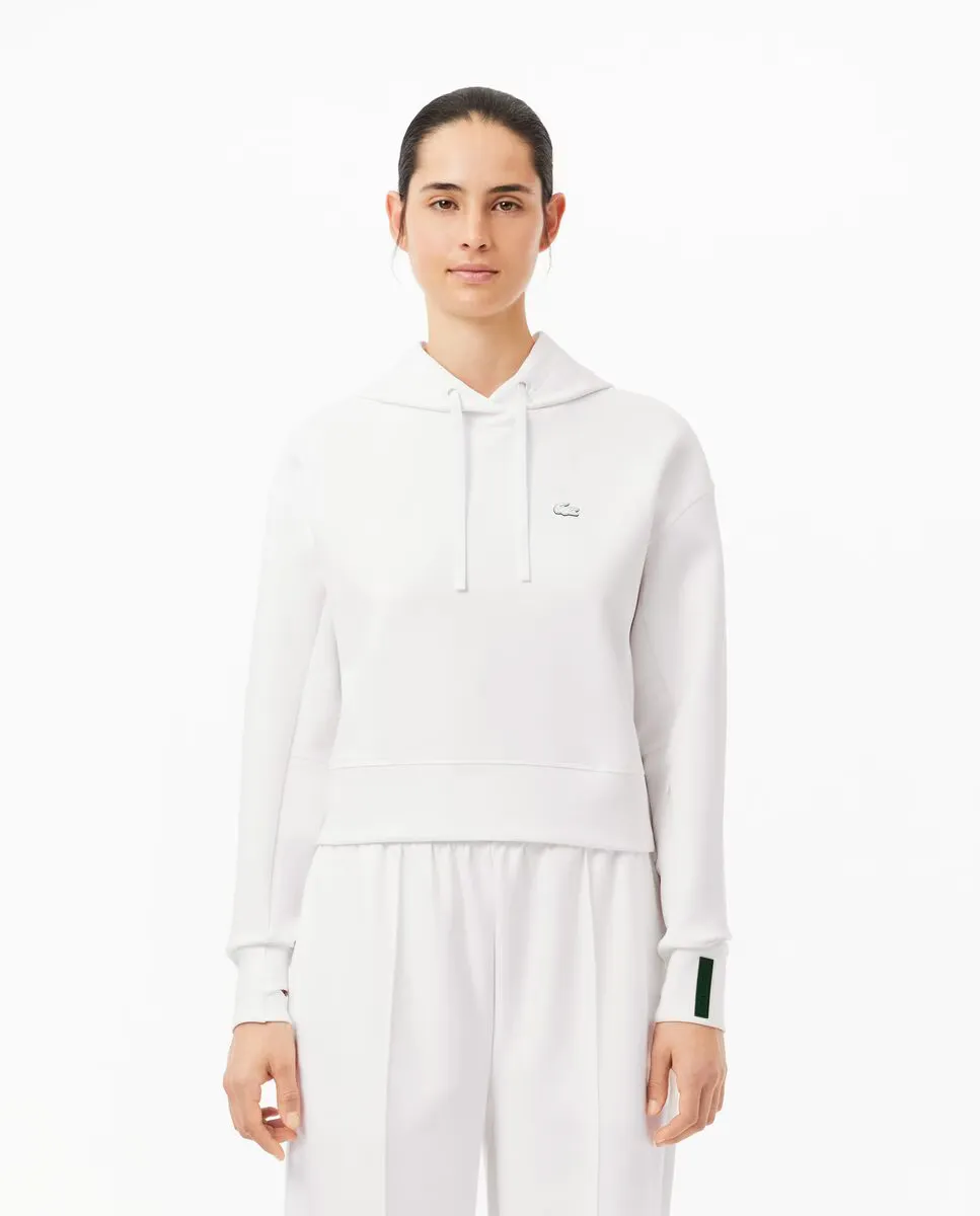 

Женская укороченная толстовка с капюшоном Lacoste, белый