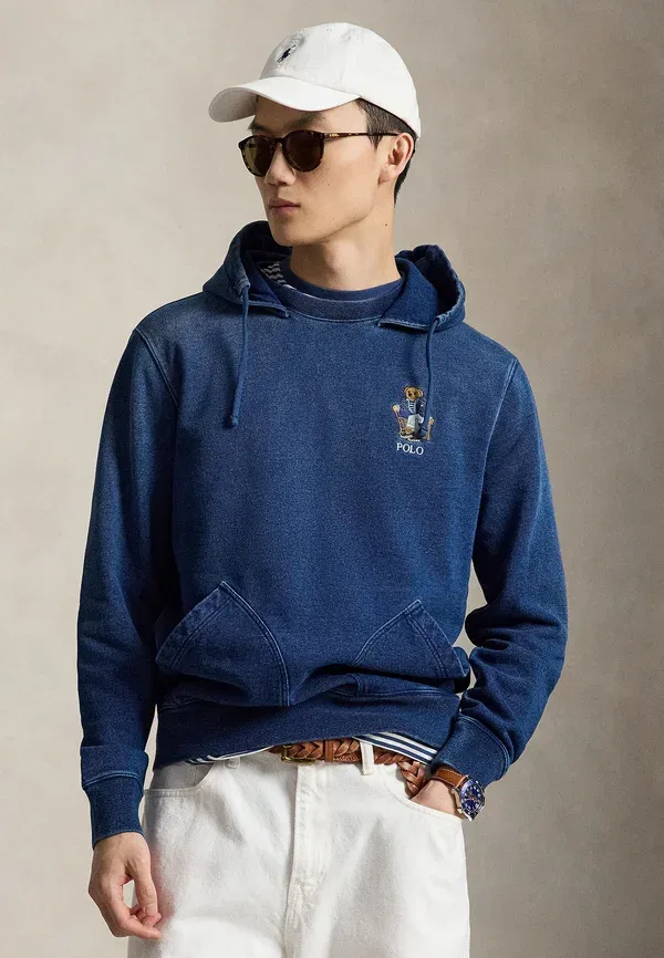 Толстовка с капюшоном Polo Ralph Lauren Polo bear indigo hoodie, темный индиго