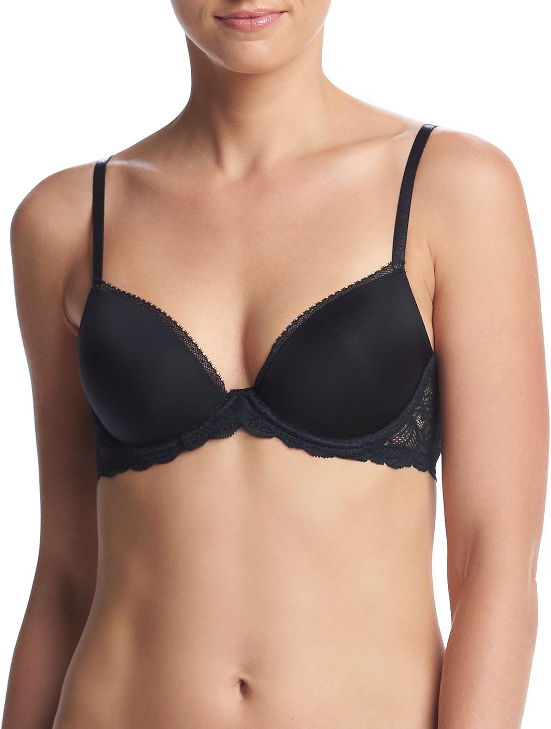 

Женский соблазнительный комфортный бюстгальтер Calvin Klein с кружевом Demi Bra, Black