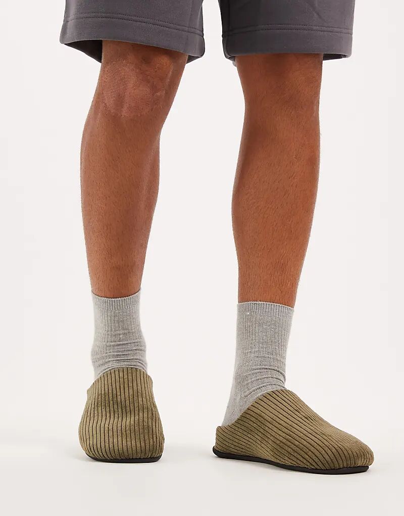 

Мюли-тапочки ASOS DESIGN цвета хаки и зеленого шнура