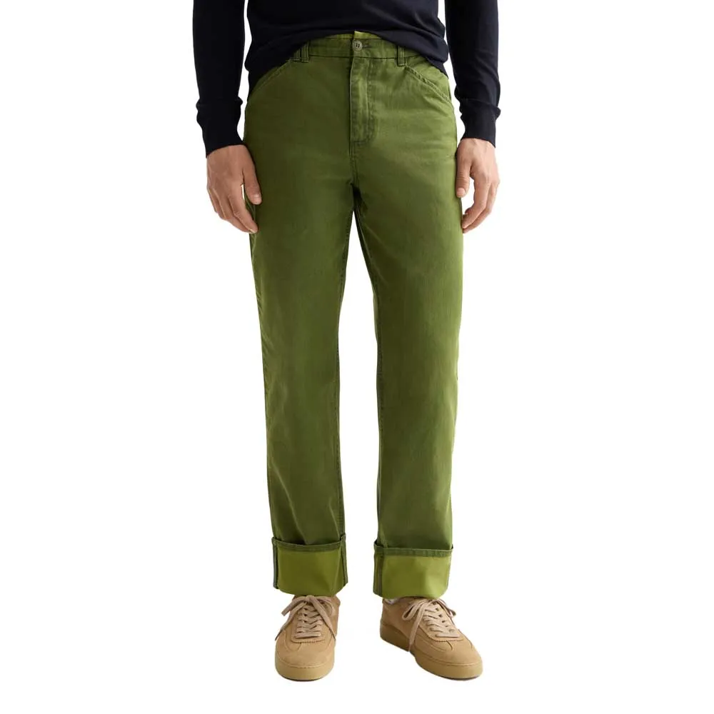 

Брюки Scotch & Soda Clarke Washed Herringbone Straight Fit chino, зеленый