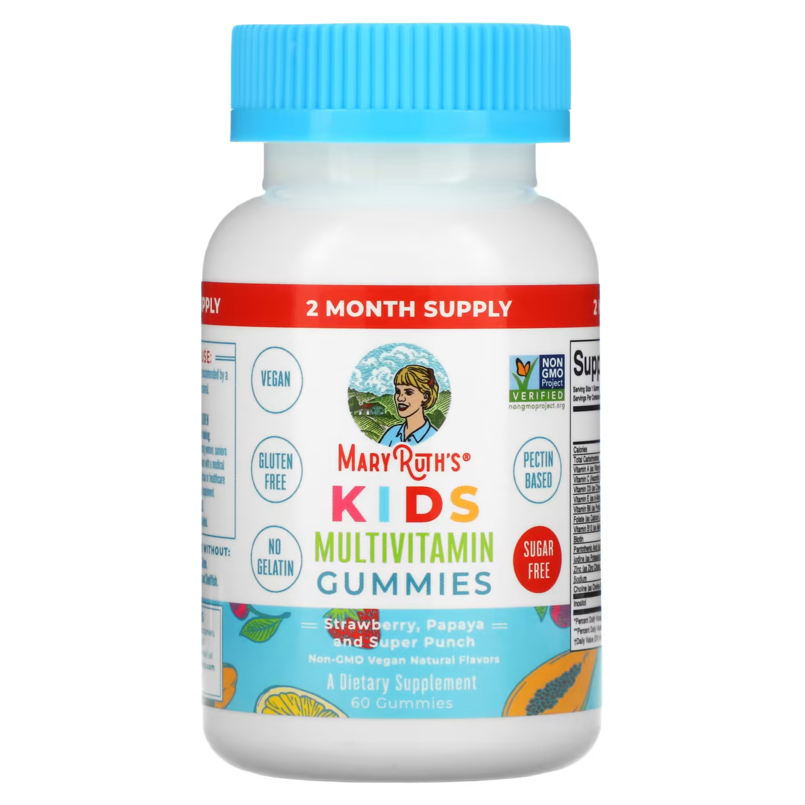 

Конфеты MaryRuth's Kids Multivitamin Gummies Strawberry Papaya & Super Punch витаминные, 60 штук