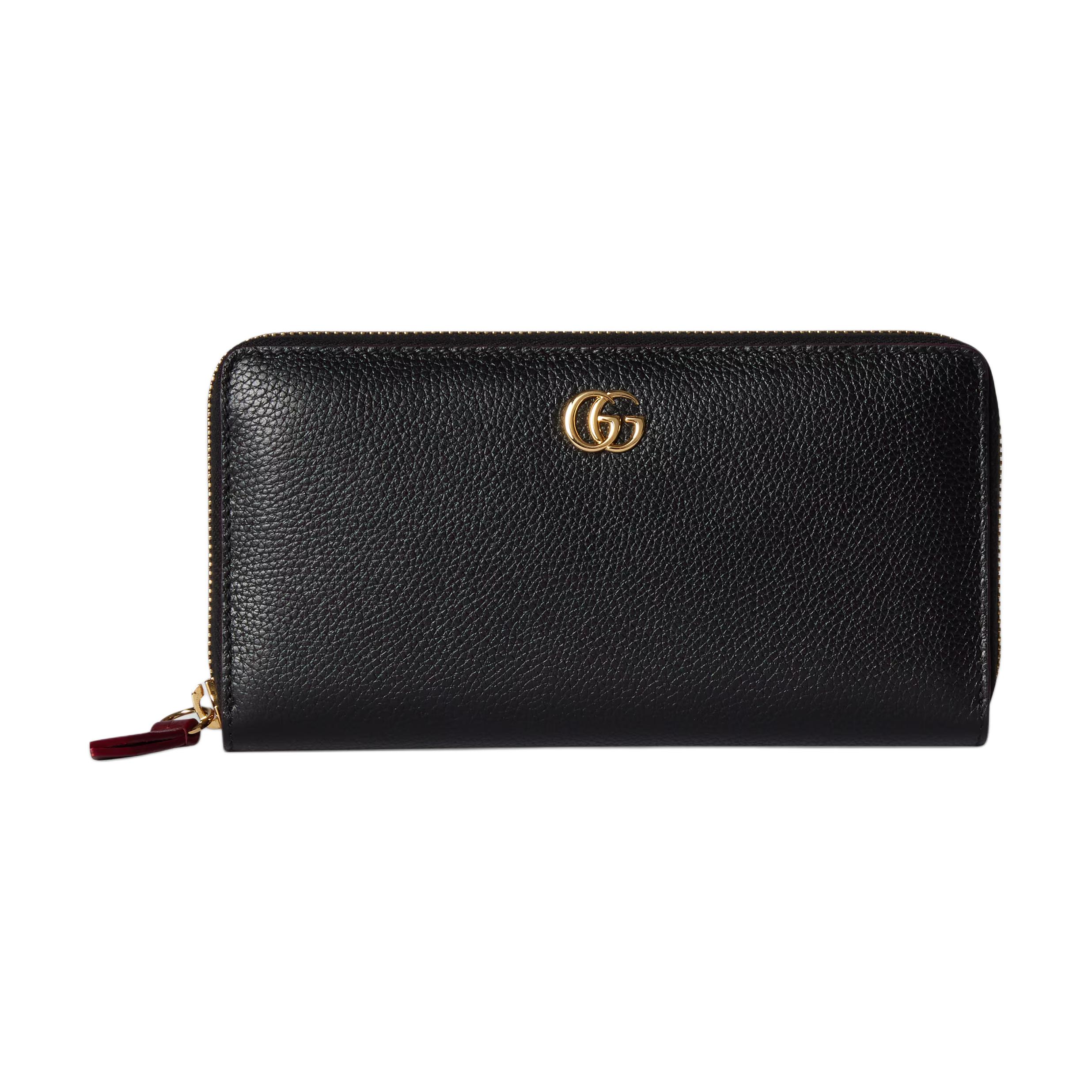 

GUCCI Кожаный кошелёк GG Marmont женский чёрный и красный