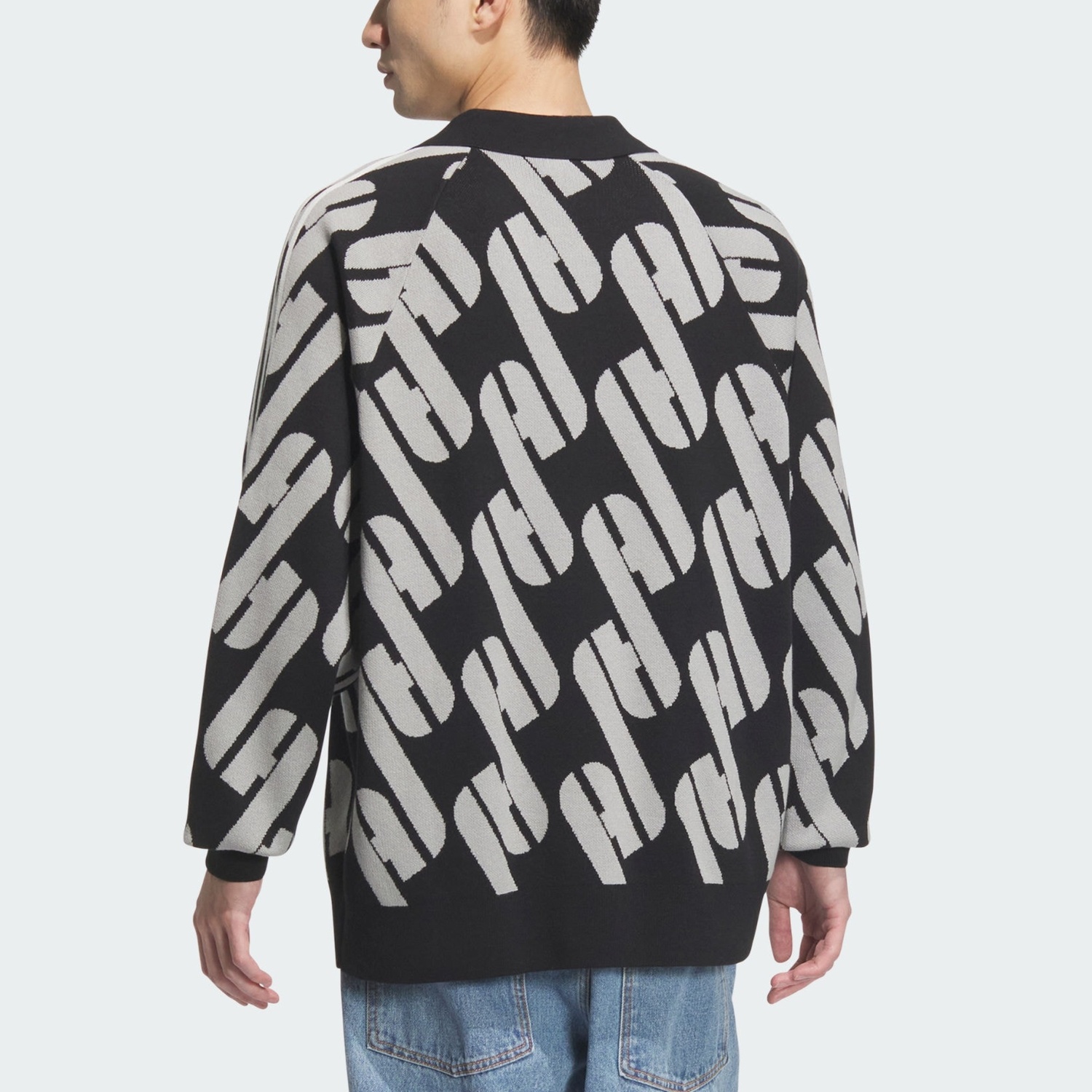 Футболка поло Adicolor Unisex черный/средний серый меланж Adidas Originals — фото 4