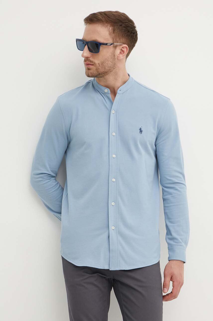 

Хлопковая рубашка Polo Ralph Lauren, синий