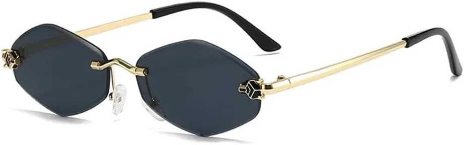 

Солнцезащитные очки без оправы с обрезанными краями, персонализированные солнцезащитные очки, защита от УФ-излучения, маленькая оправа UV400, UV400 JWMSXYQR, 02