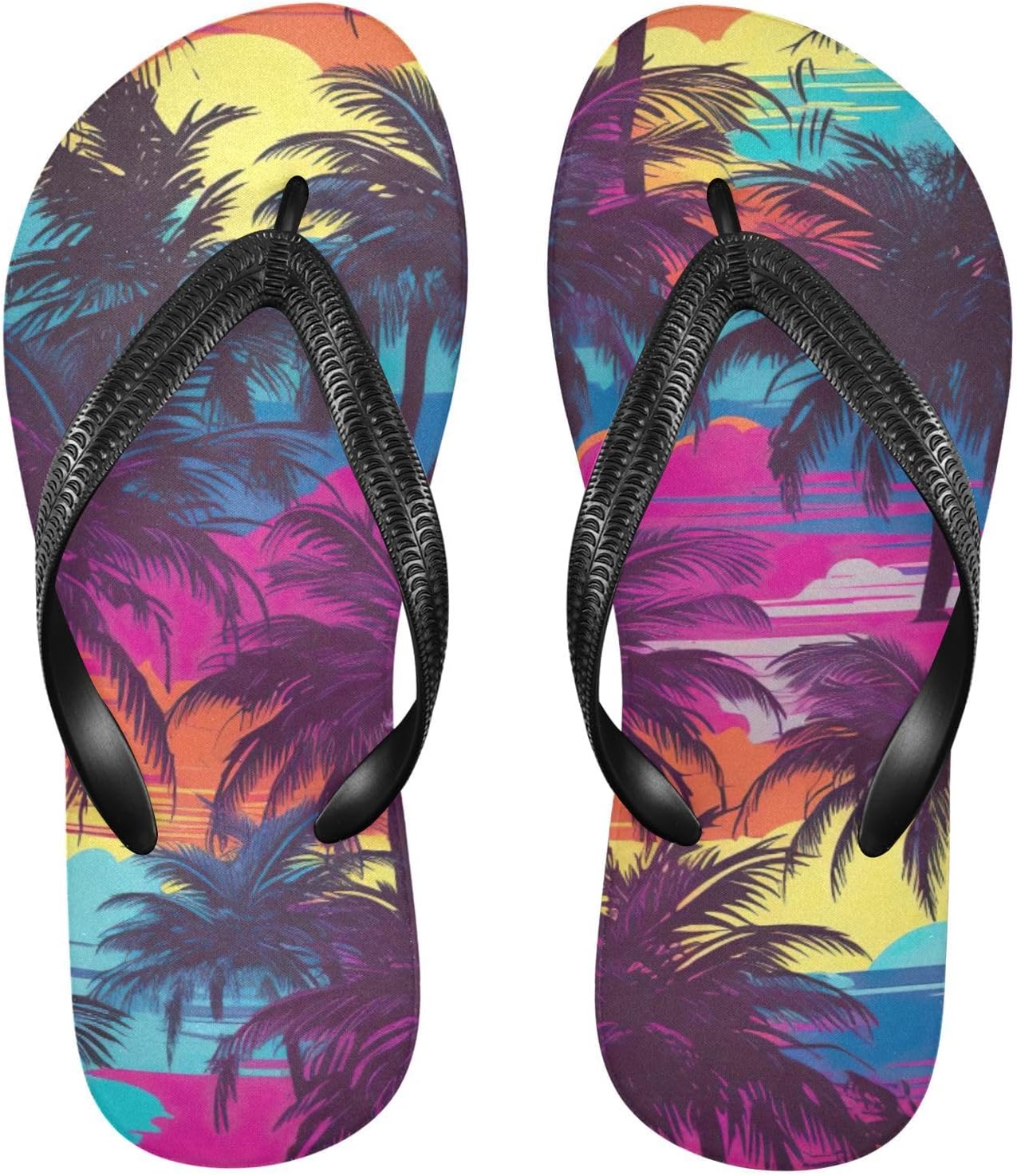 

Тропические пальмовые шлепанцы, пляжные летние повседневные сандалии для женщин и мужчин, тапочки для душа, размер XS Kfbe, Palm