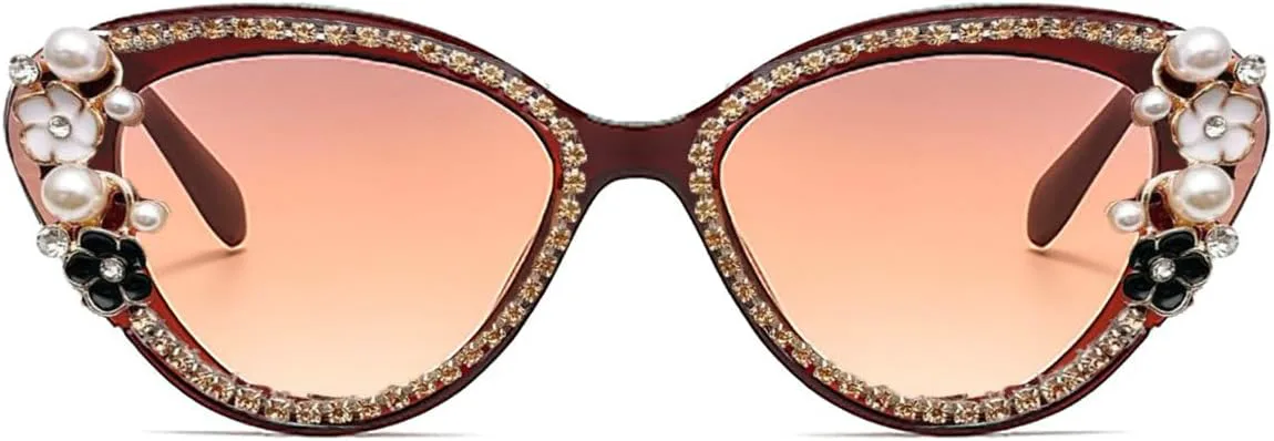 

Солнцезащитные очки Laureles с блестящими стразами в форме кошачьего глаза, разноцветные, женские, с защитой от УФ-излучения UV400, ретро-градиентные, Brown