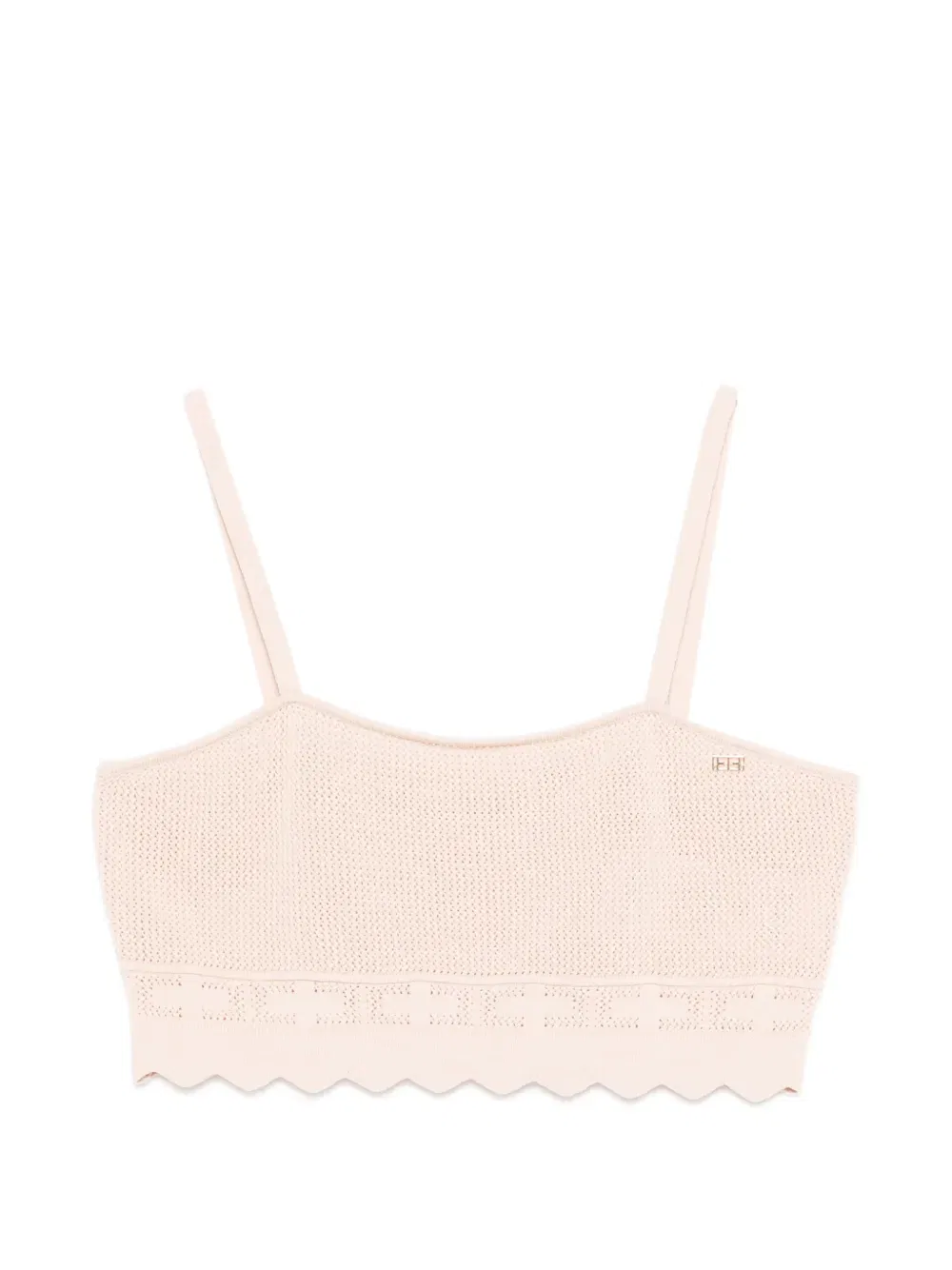 Укороченный топ с волнистым краем Elisabetta Franchi Kids, розовый
