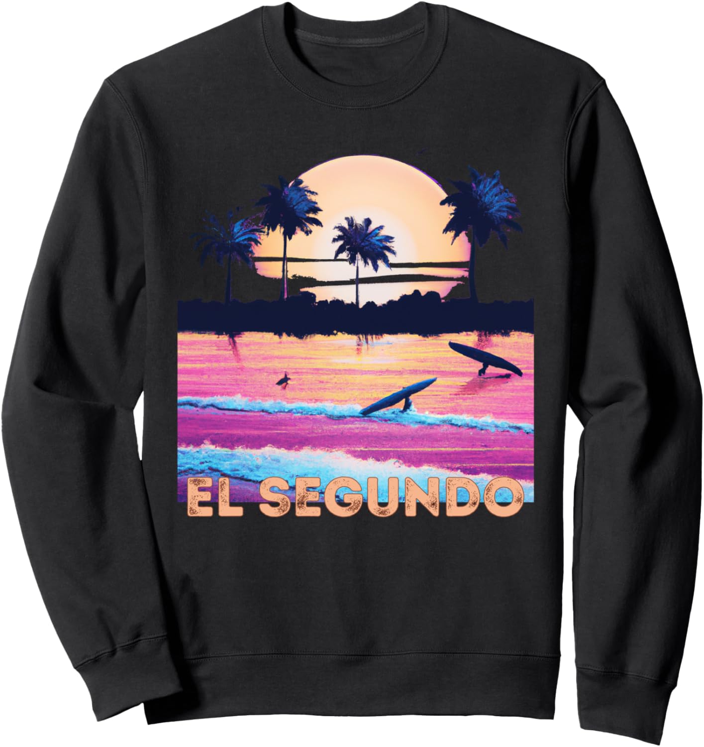 

Толстовка для серфинга в стиле ретро El Segundo California Souvenir The Second Retro Beach Accessories, черный