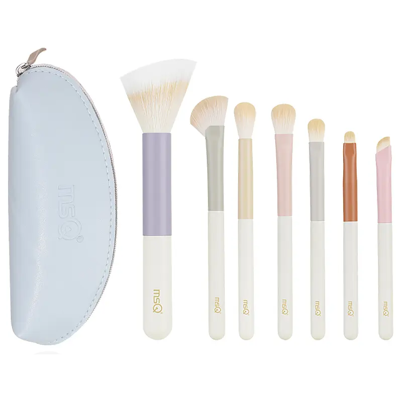 

MSQ 10 шт Morandi Blue мини портативная дорожная кисть для макияжа, мягкая, нежная для кожи, повторяющая контуры кисть