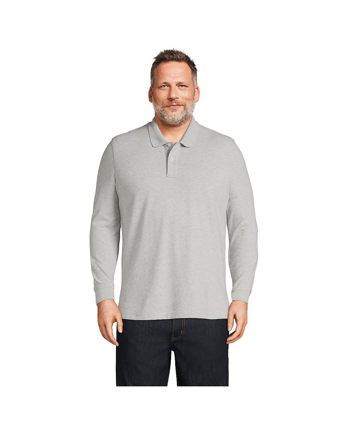 

Мужская рубашка-поло Big and Tall Comfort First с длинными рукавами в сетку Lands' End