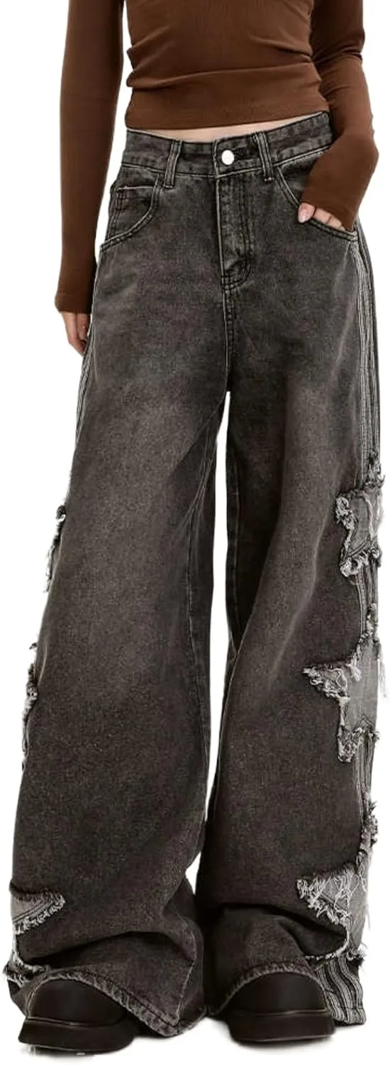 

Женские джинсы Y2k с пайетками и потертостями Apvirdy