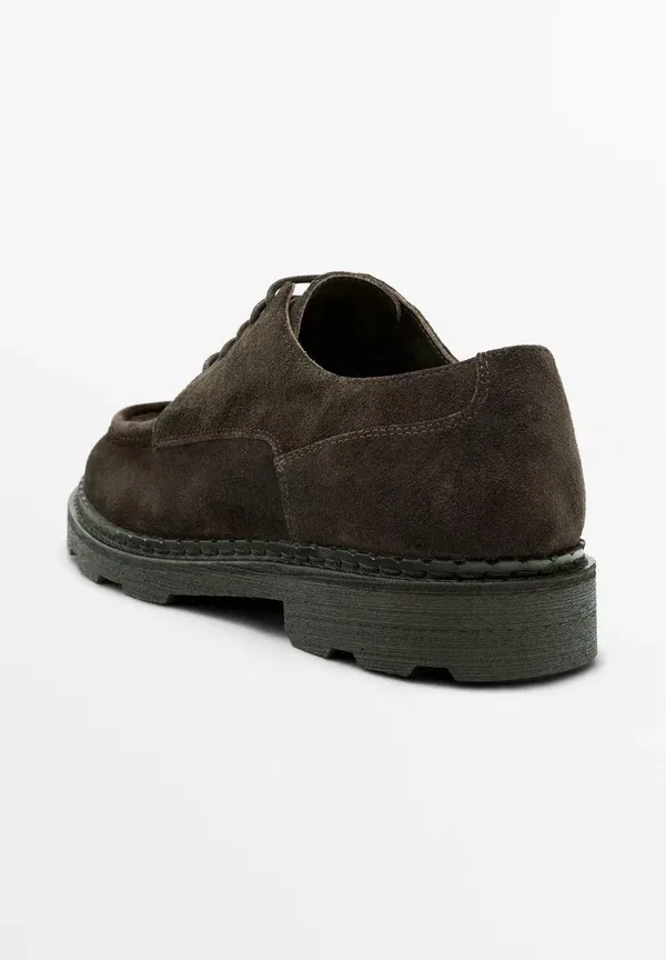 Ботинки Massimo Dutti Moc toe split lace ups, темно-коричневый — фото 4