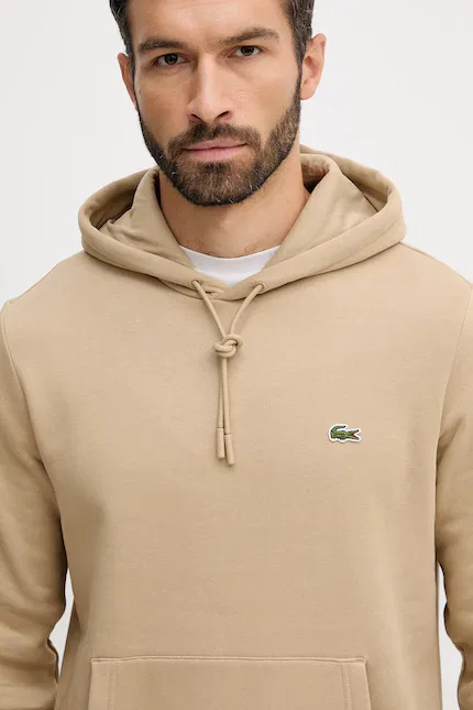 Худи Lacoste Бежевый, базовый стиль — фото 4
