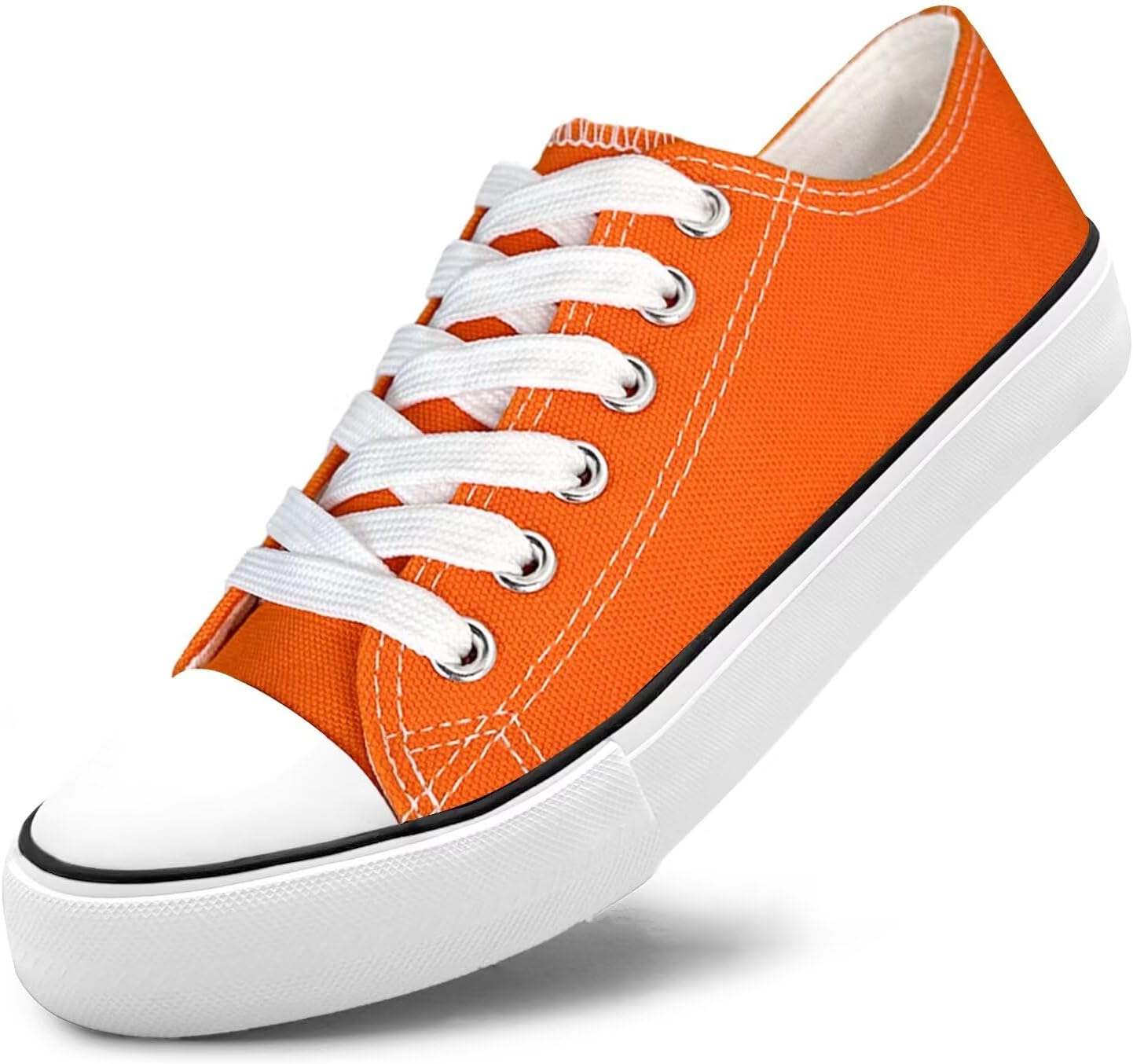 

Унисекс низкие кеды на шнуровке из хлопкового канваса для женщин и мужчин, удобные, легкие, классические модные кроссовки, популярные в 2025 году, модные повседневные кеды из ткани для мужчин и женщин Lifespell, оранжевый