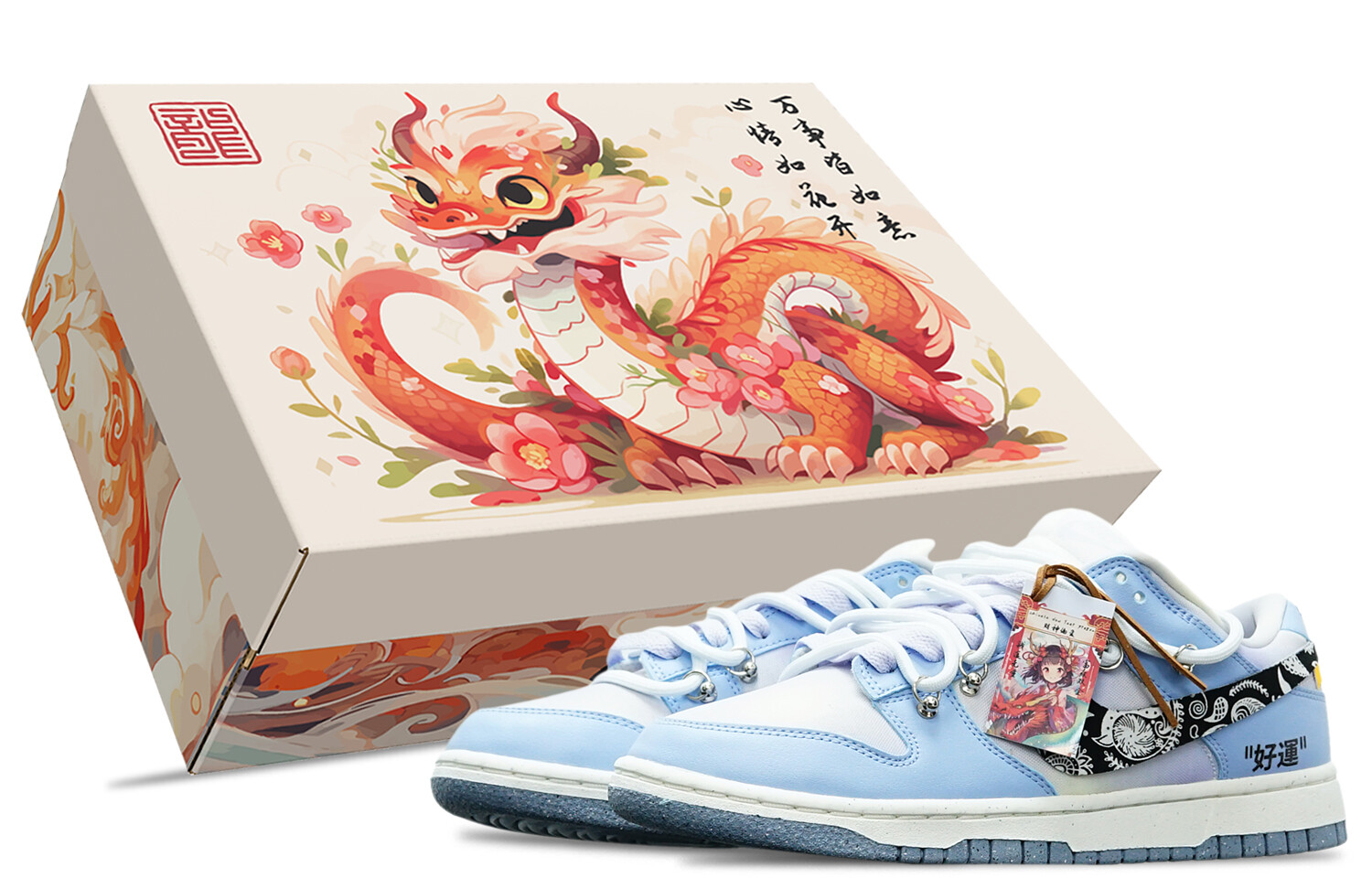 

Кроссовки Nike Dunk Skateboarding Shoes Women's Low-top White/blue, черный