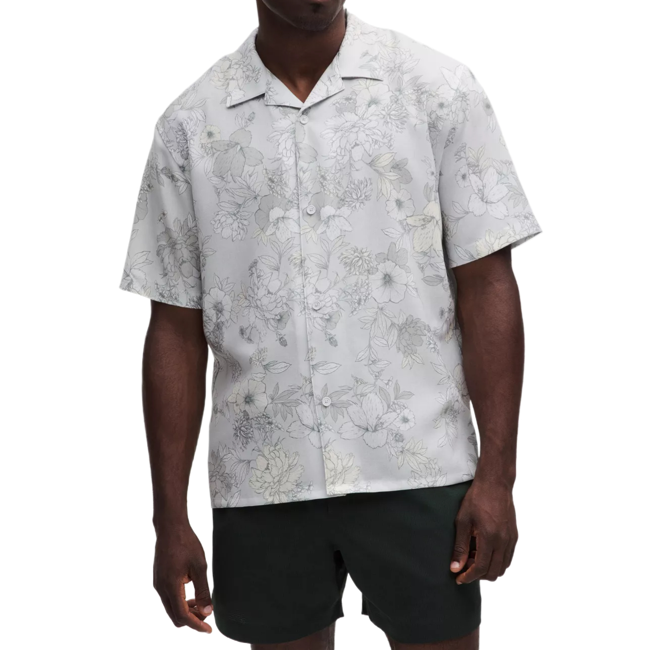 

Легкая рубашка Men's Lululemon, светло-серый синий/flora medley vapor multi